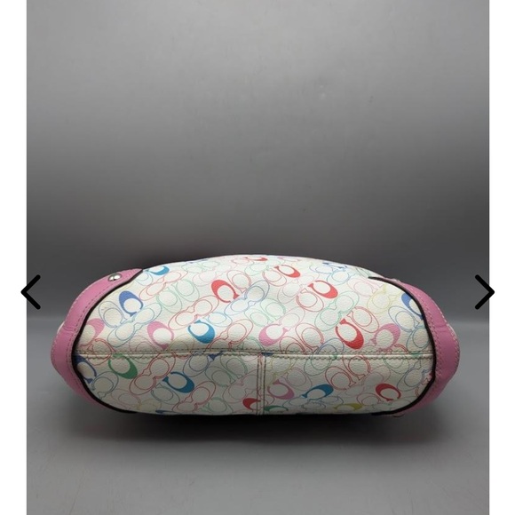 Coach Heritage Chelsea Signature shoulder bag with pink leather trim F16481 NWOT - Picture 6 of 16